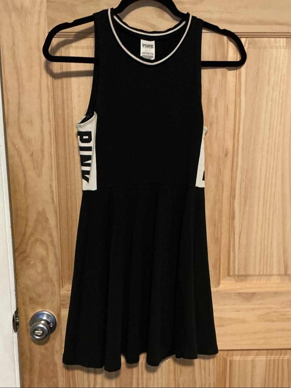 PINK Victoria's Secret Black Tank Dress with White Side Panels